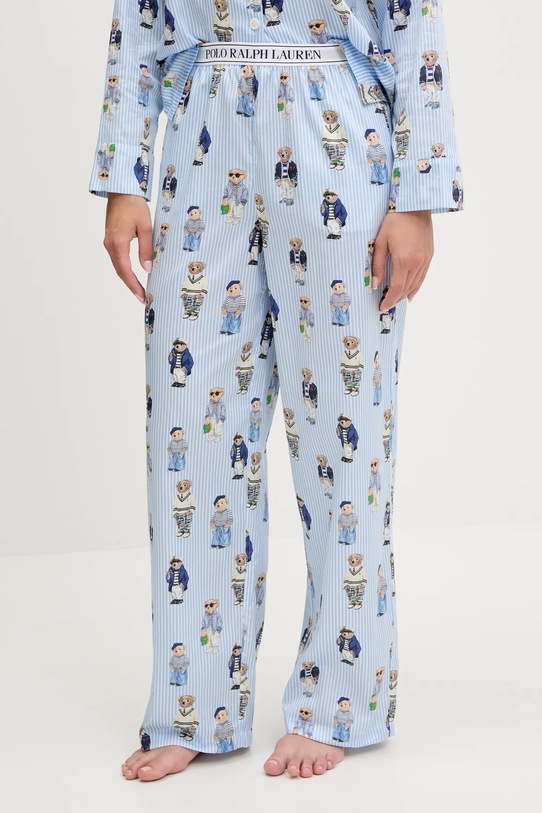 Polo Ralph Lauren piżama damska bawełniana niebieski 4P8046