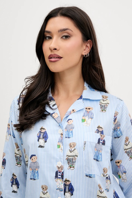 Polo Ralph Lauren piżama damska bawełniana 4P8046 niebieski