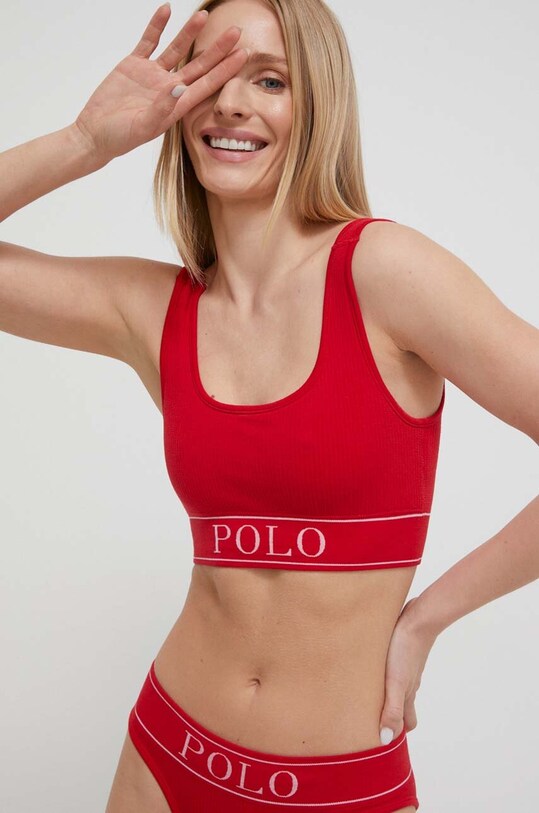 Σουτιέν Polo Ralph Lauren πλεκτό ύφασμα κόκκινο 4P3006