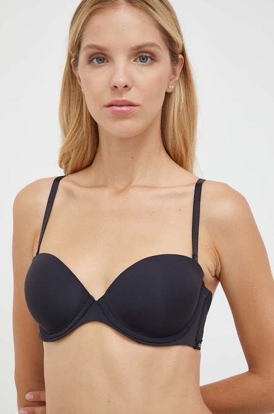 Σουτιέν Guess πλεκτό ύφασμα μαύρο O3YC01.KBS50