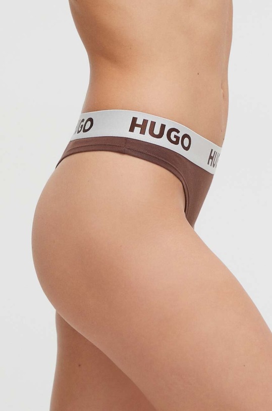 HUGO stringi 50480166 brązowy SS25