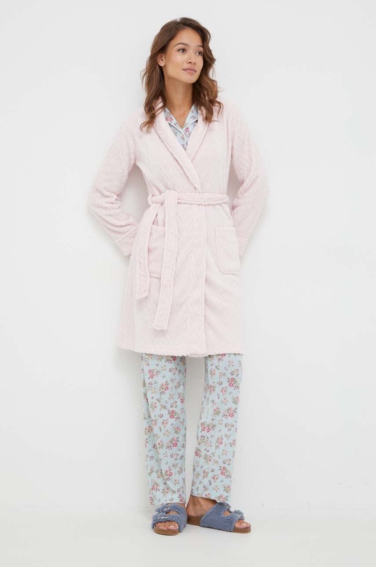 Ρόμπα Lauren Ralph Lauren πλεκτό ύφασμα ροζ ILN42275