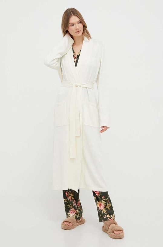 Lauren Ralph Lauren szorty z domieszką kaszmiru dzianina beżowy ILN52278