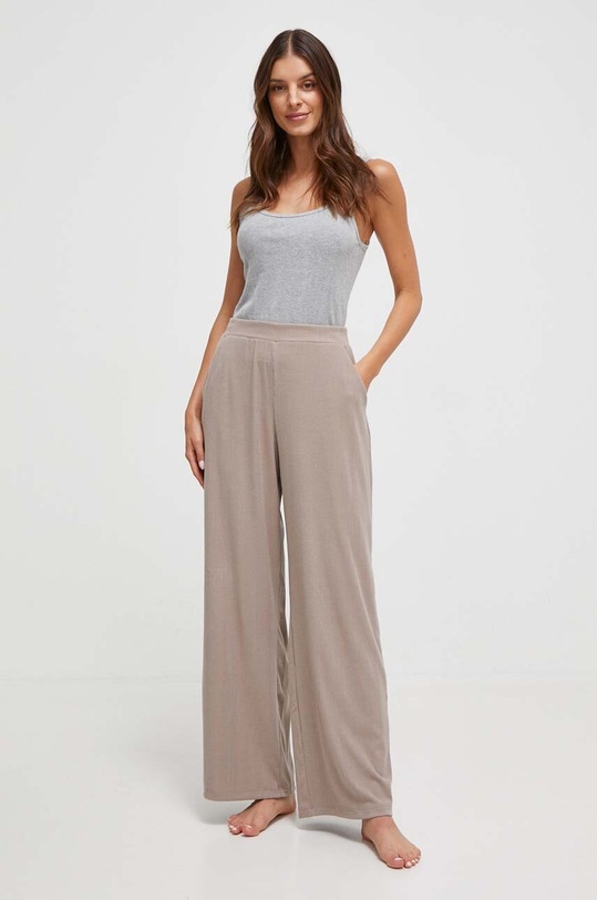 Abercrombie & Fitch spodnie piżamowe KI146.3013.465 beżowy AW23