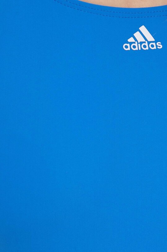 adidas Performance costum de baie dintr-o bucată Mid 3-Stripes IB4319 albastru