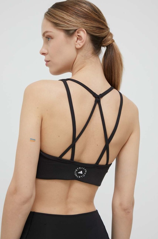 Sportski grudnjak adidas by Stella McCartney TrueStrength print crna HR2192