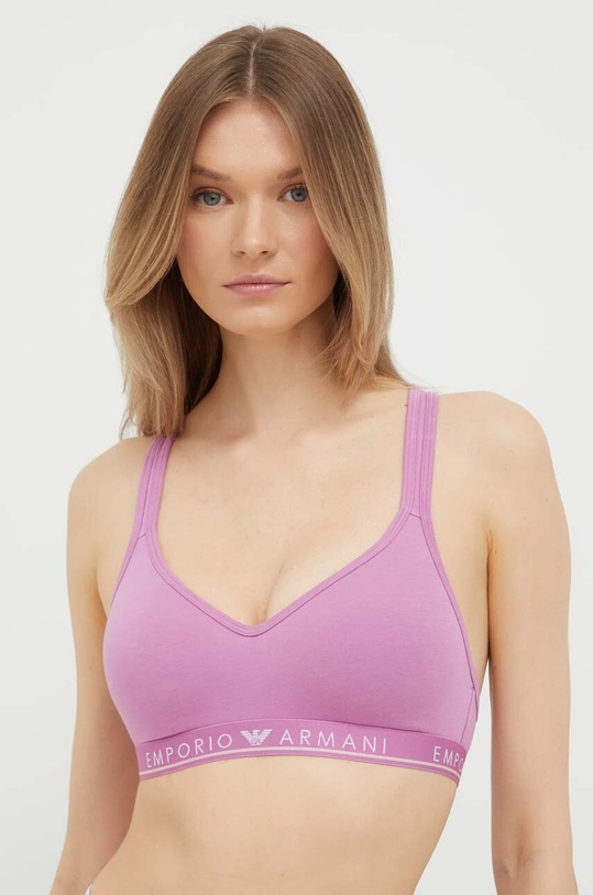 Σουτιέν Emporio Armani Underwear πλεκτό ύφασμα ροζ 163995.3F227