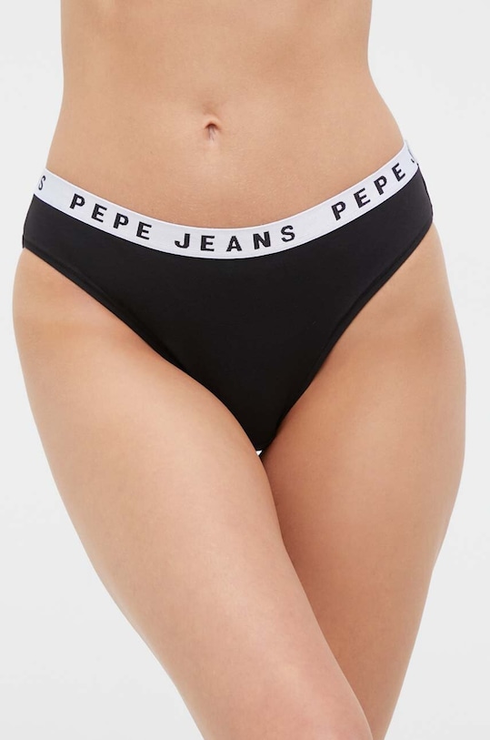Трусы Pepe Jeans LOGO BIKINI гладкий чёрный PLU10921.999