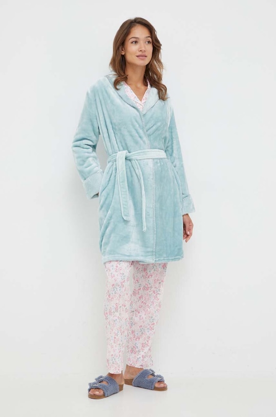 United Colors of Benetton szlafrok dzianina turkusowy 6FK81800G.902