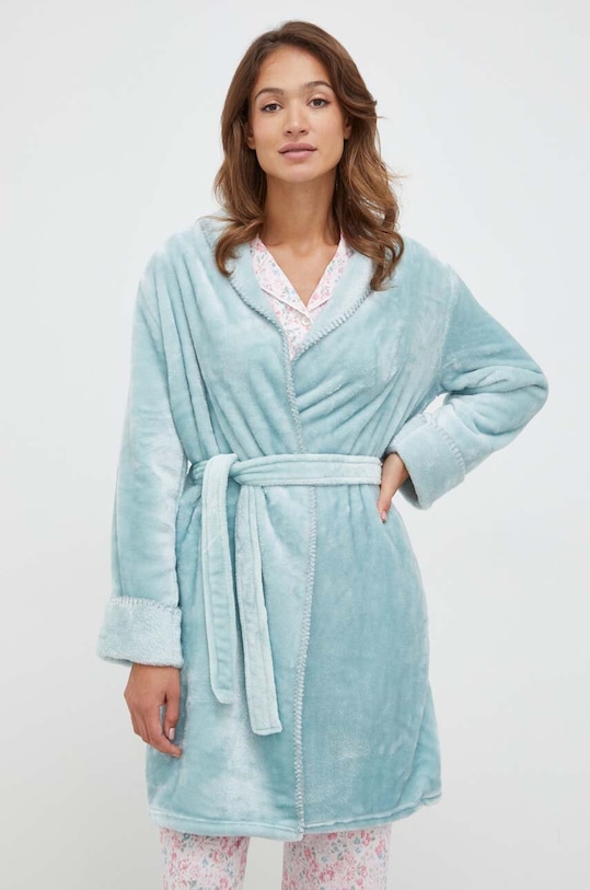 United Colors of Benetton szlafrok 6FK81800G.902 turkusowy AW23