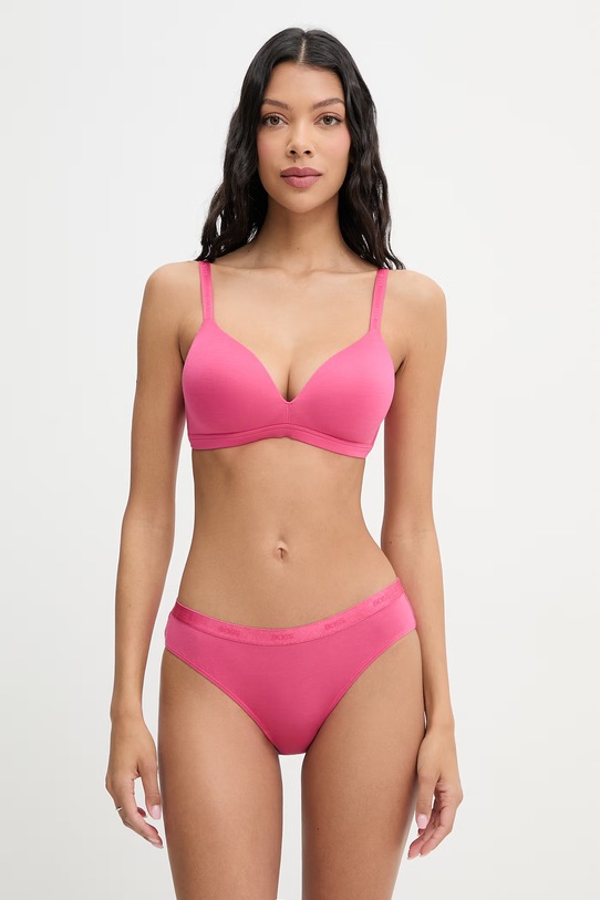BOSS trojúhelníková podprsenka s viskózou TRIANGLE PADDED CI 50502739 růžová AA00