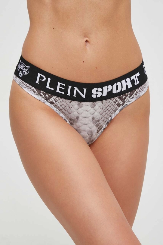 PLEIN SPORT komplet biustonosz i stringi szary AACC.WJU0045.SJY001N