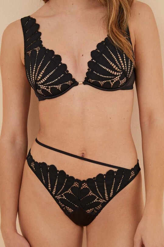 women'secret stringi SENSE 1 koronka czarny 5356426