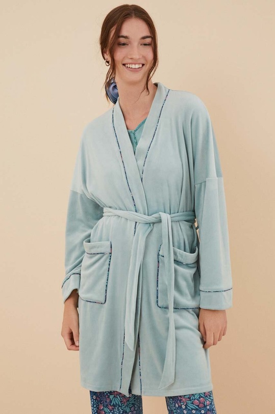 Kućni ogrtač women'secret Mix & Match pletivo tirkizna 3146504