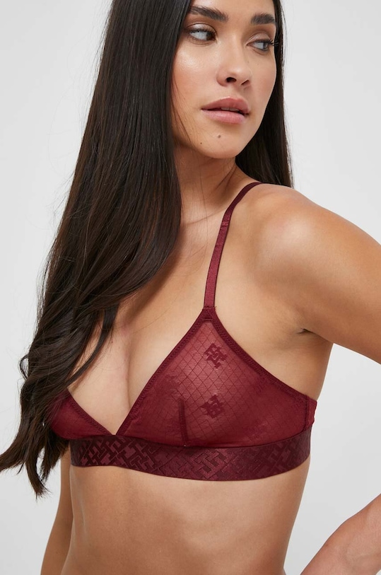 Podprsenka Tommy Hilfiger měkké burgundské UW0UW04233