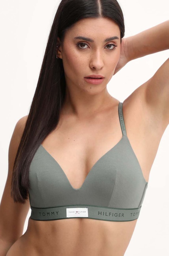 Podprsenka Tommy Hilfiger bez kostíc zelená UW0UW04748