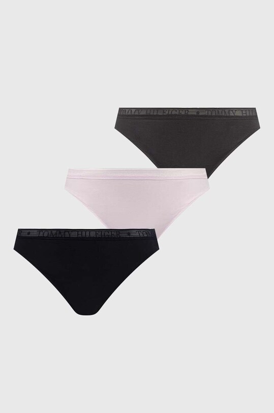 Стринги Tommy Hilfiger 3-pack трикотаж рожевий UW0UW04890