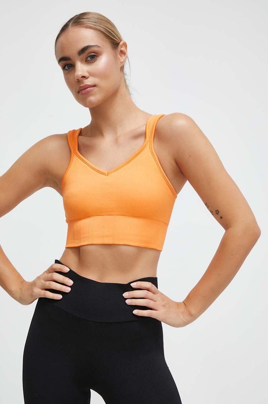 Casall sutien yoga Seamless Rib portocaliu 23180