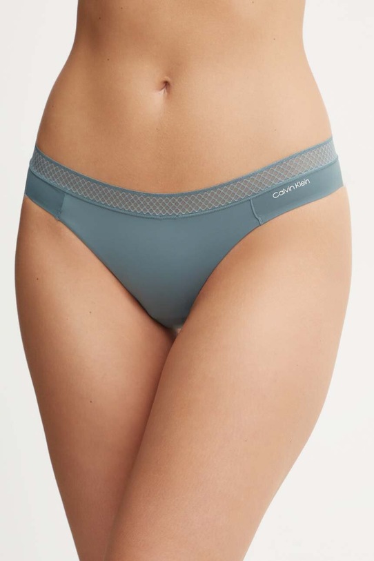 Brazílske nohavičky Calvin Klein Underwear tangá modrá 000QF6307E