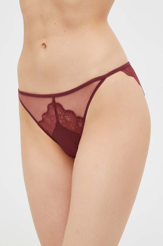 Трусы Calvin Klein Underwear кружево бордо 000QF7503E