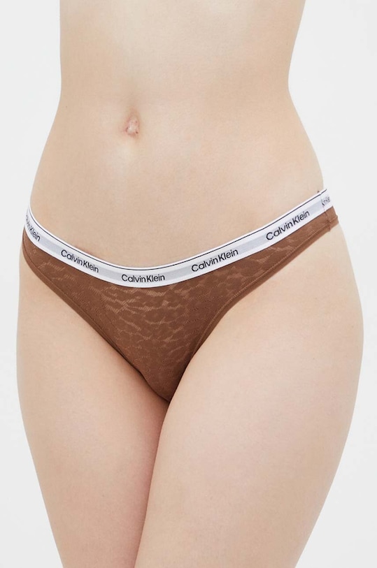 Calvin Klein Underwear figi nadruk brązowy 000QD5049E