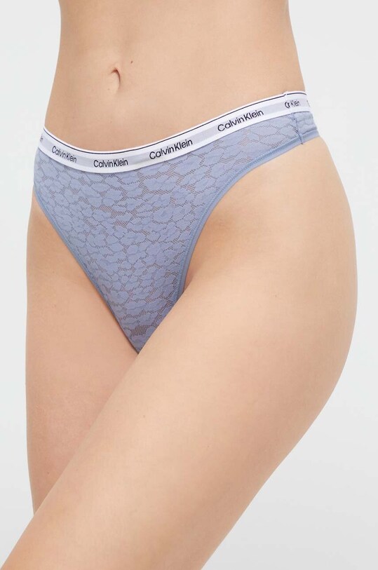 Στρινγκ Calvin Klein Underwear στάμπα μπλε 000QD5051E