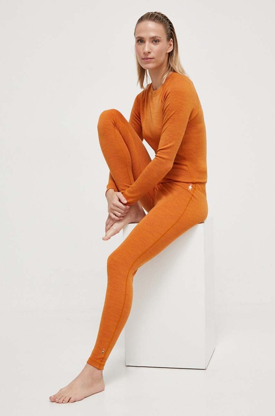 Smartwool longsleeve funkcyjny Classic Thermal Merino SW016370 pomarańczowy AW25