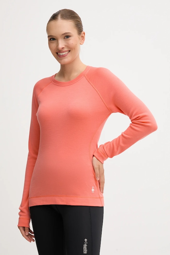 Smartwool longsleeve funkcyjny Classic Thermal Merino sporty zimowe pomarańczowy SW016370