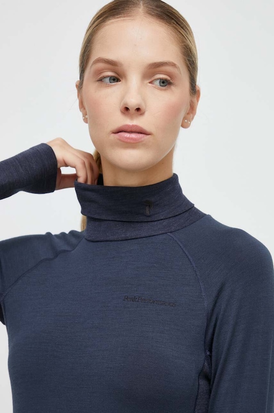 Funkcionalna majica dugih rukava Peak Performance mornarsko plava G78859