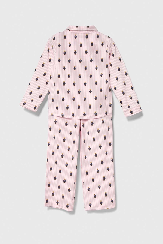 Polo Ralph Lauren pijamale de bumbac pentru copii 4P0143 roz AW23