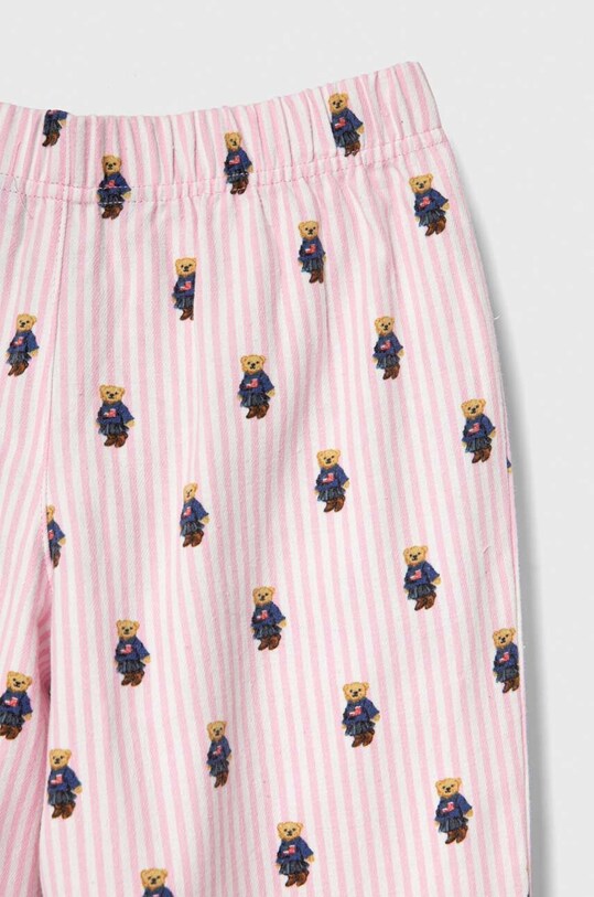 Polo Ralph Lauren pijamale de bumbac pentru copii roz 4P0143
