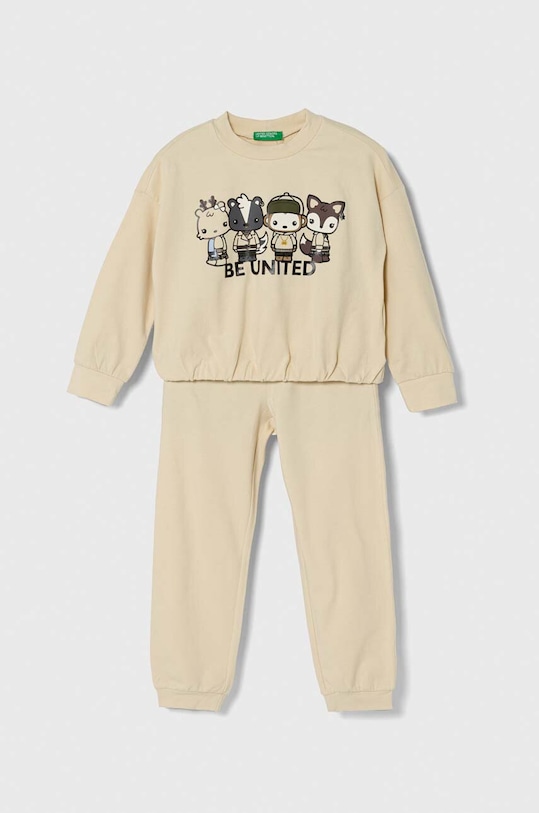 United Colors of Benetton pijama copii set bej 3DKE0P05J.G.SEASONAL