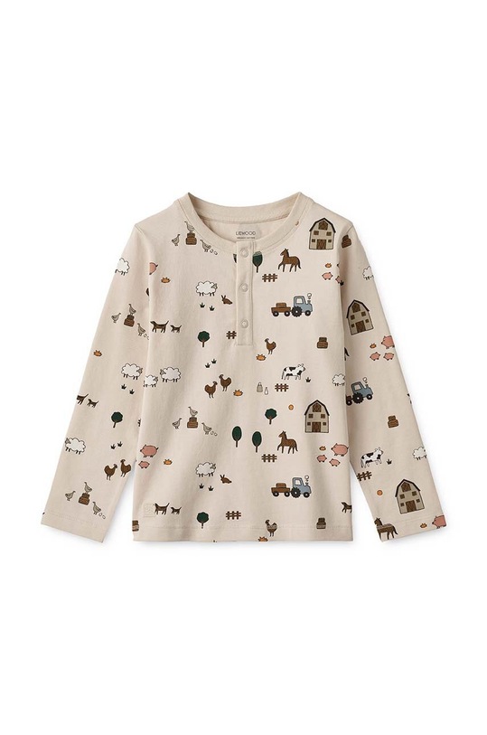 Дитяча бавовняна піжама Liewood бежевий LW17624