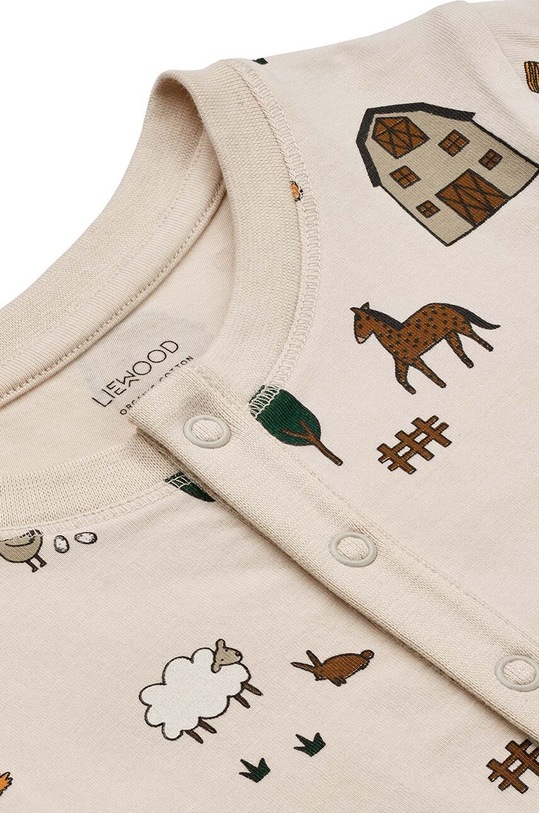 Дитяча бавовняна піжама Liewood LW17624 бежевий
