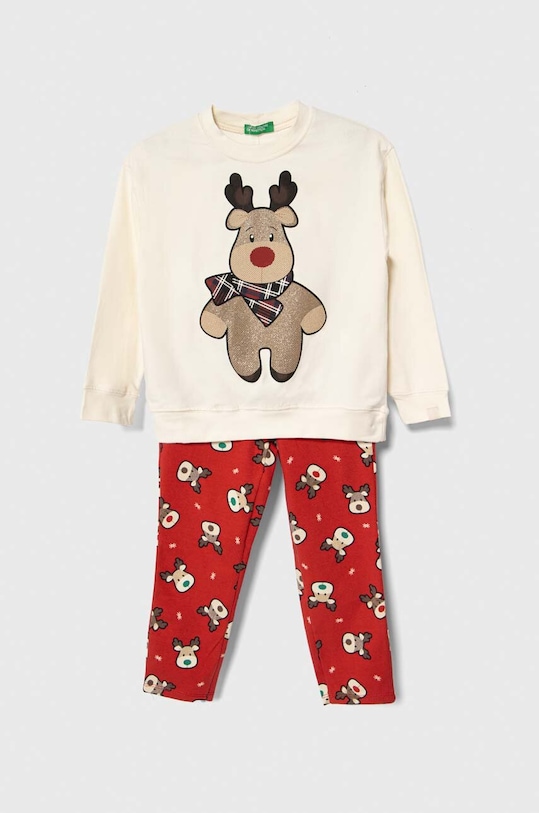 United Colors of Benetton piżama dziecięca komplet beżowy 3DKE0P05Y.G.SEASONAL