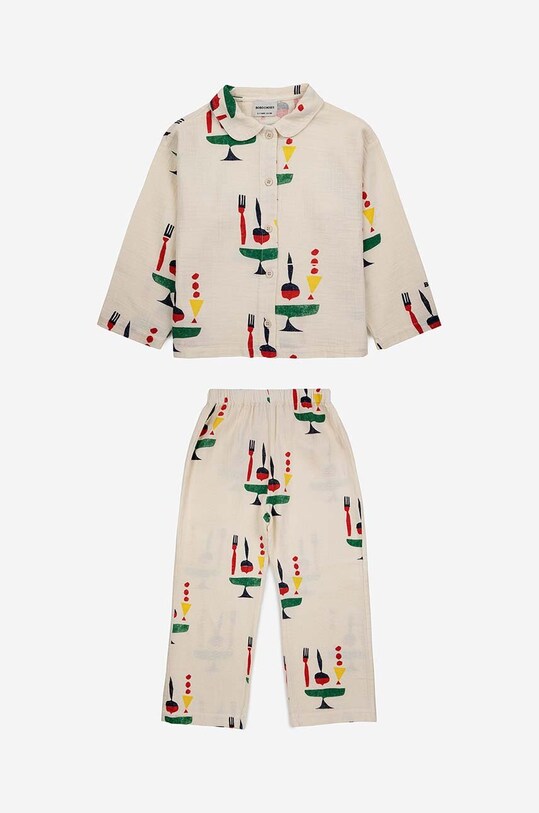 Дитяча бавовняна піжама Bobo Choses 223FC014 бежевий AW23