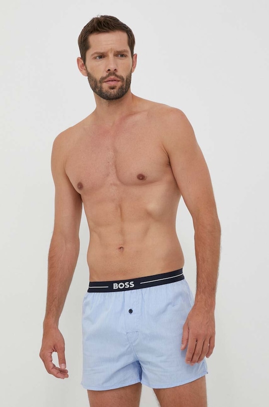Βαμβακερό μποξεράκι BOSS 3-pack βαμβάκι μπλε 50505677