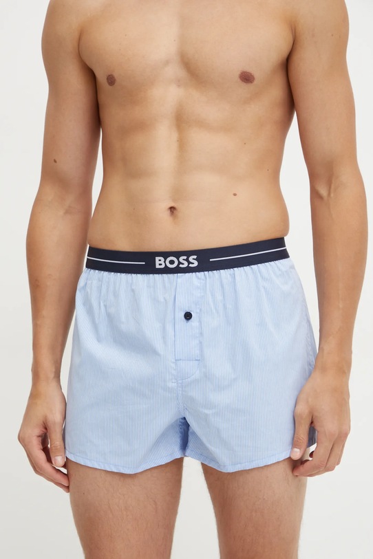 Bavlněné boxerky BOSS 3-pack 50505677 námořnická modř AW24