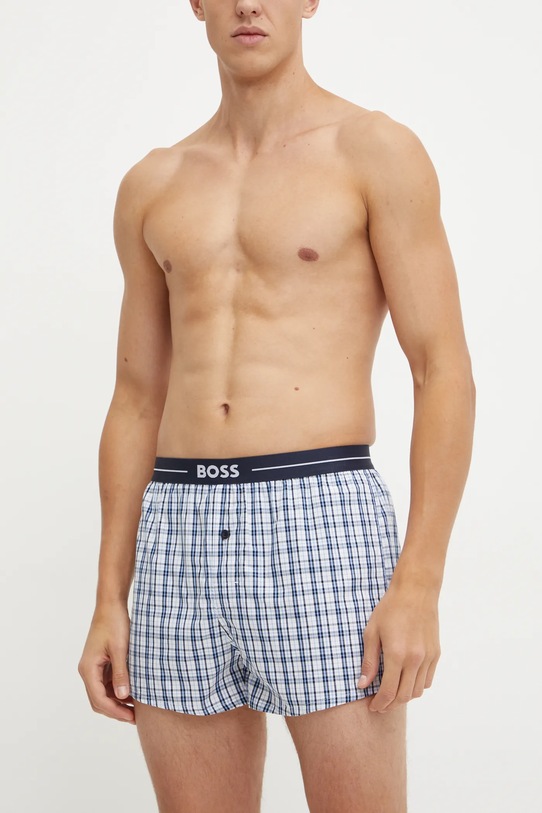 Bavlněné boxerky BOSS 3-pack námořnická modř 50505677