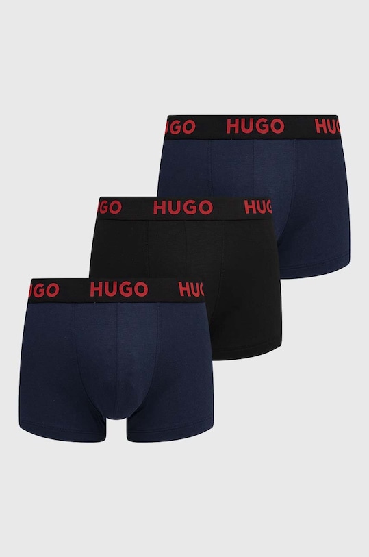 Boxerky HUGO 3-pack pletenina námořnická modř 50496723