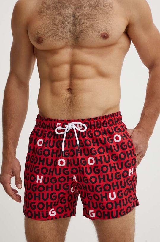 HUGO pantaloncini da bagno Planet friendly rosso 50474322