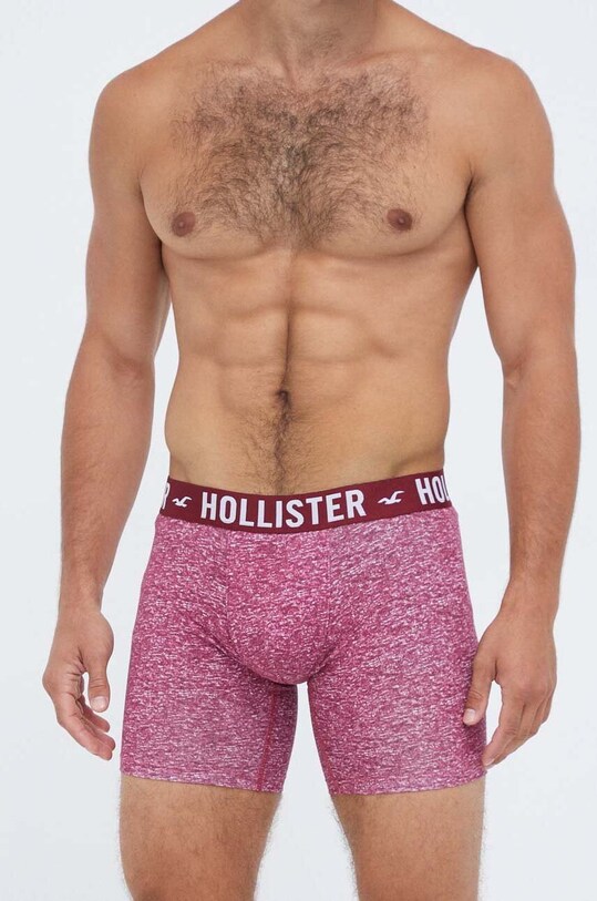 Hollister Co. bokserki 3-pack dzianina bordowy KI314.3310.520