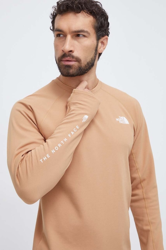 The North Face longsleeve funkcyjny Dragline brązowy NF0A7ZLQI0J1