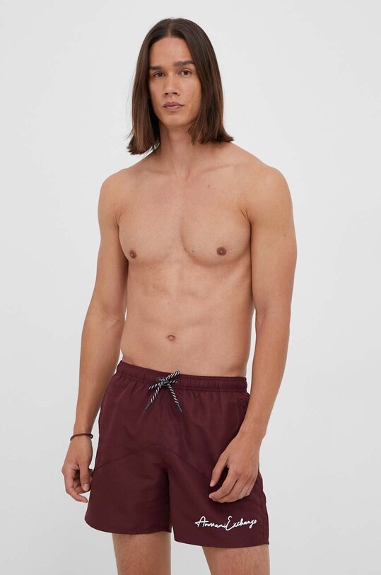Armani Exchange szorty kąpielowe bordowy 953062.3F616