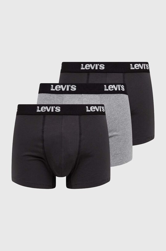 Боксери Levi's 3-pack трикотаж сірий 37149.0928