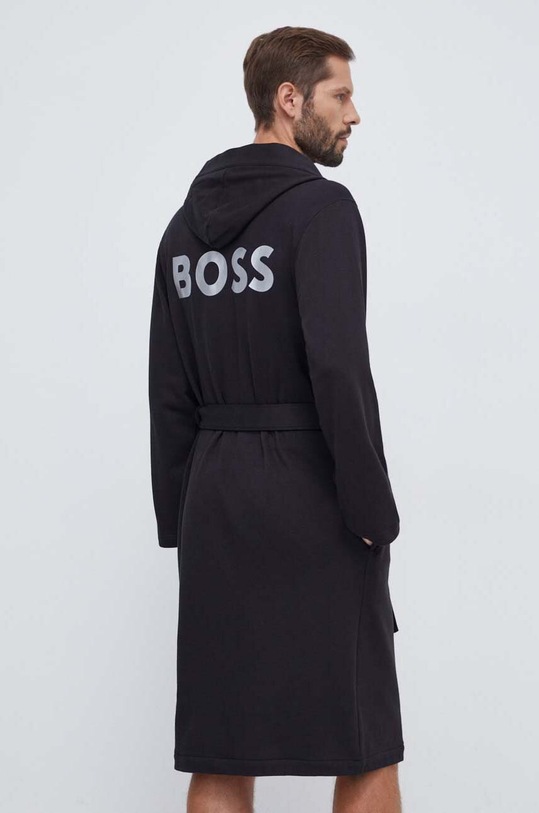 BOSS halat de baie din bumbac bumbac negru 50501663