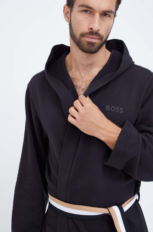 BOSS pamut köntös fekete 50503142