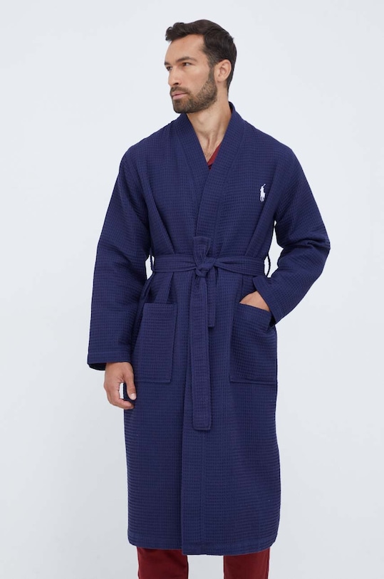 Polo Ralph Lauren szlafrok bawełniany bawełna granatowy 714910651