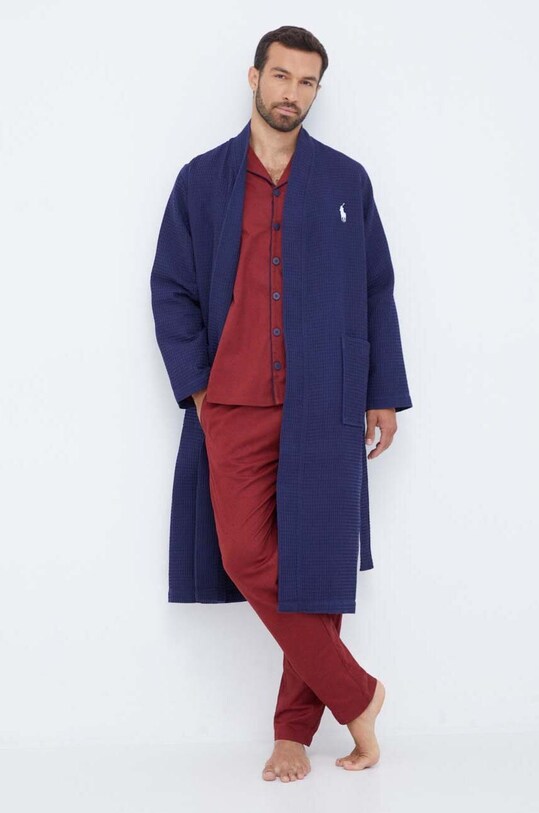 Polo Ralph Lauren halat de baie din bumbac 714910651 bleumarin SS25