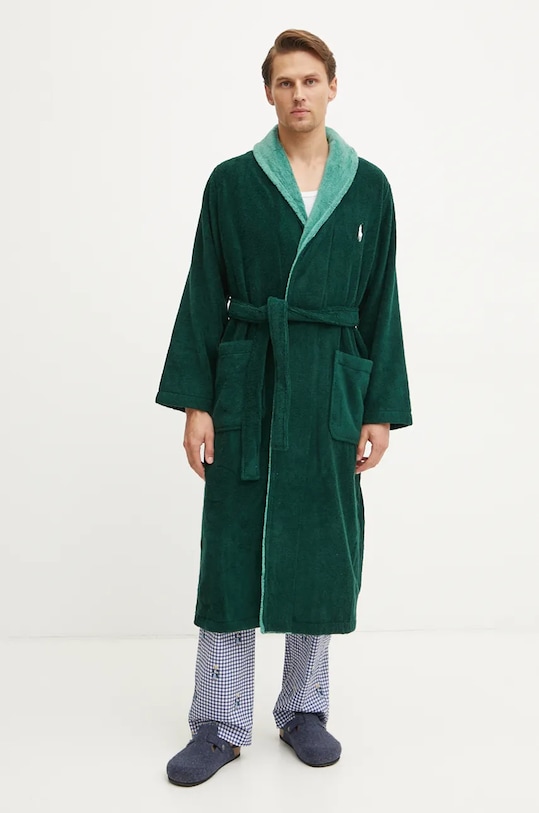 Bombažen kopalni plašč Polo Ralph Lauren zelena 714915977